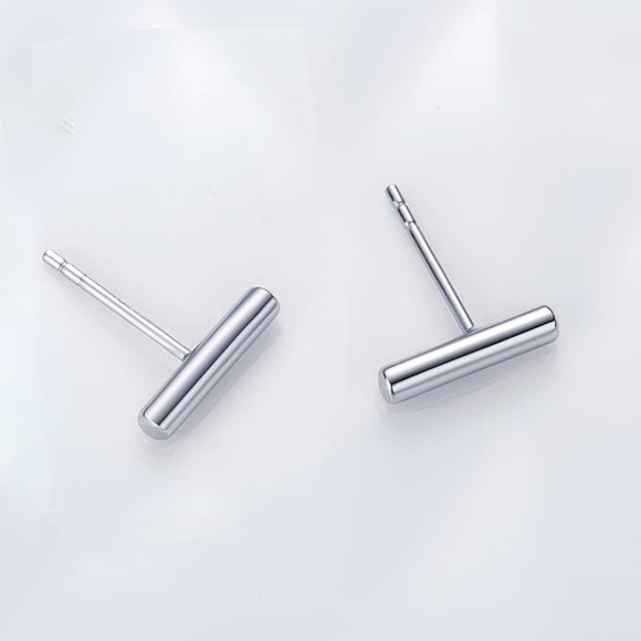 Sterling Silver Bar Earrings 2 sizes - Picture 5 of 10